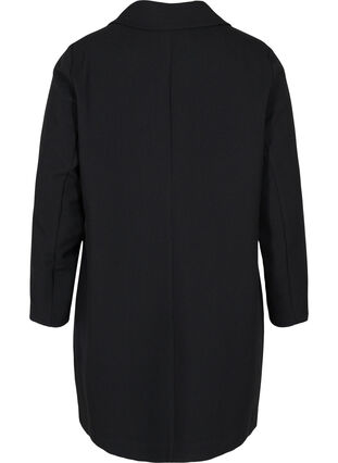Lang frakke med knaplukning, Black, Packshot image number 1