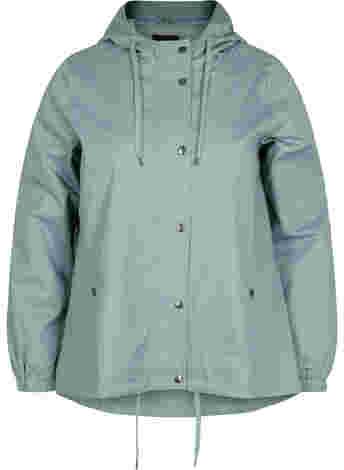 Kort parka jakke med hætte og justerbar bund