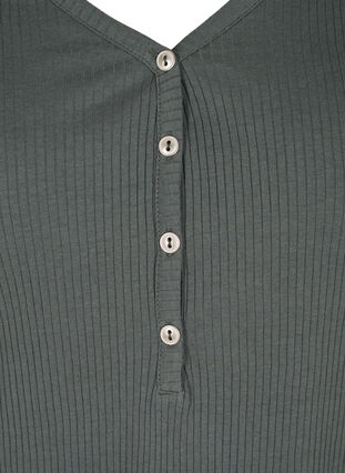 Langærmet bluse i rib med knappedetaljer, Urban Chic, Packshot image number 2