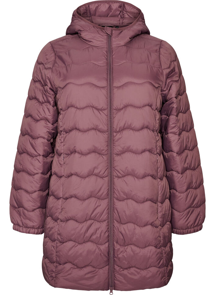 Vatteret jakke med quiltet m&oslash;nster, Lyser&oslash;d, Packshot image number 0