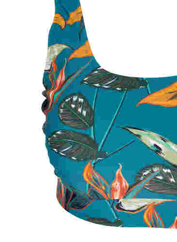 Printet bikini top med rund halsudskæring, Leaf Print, Packshot image number 2