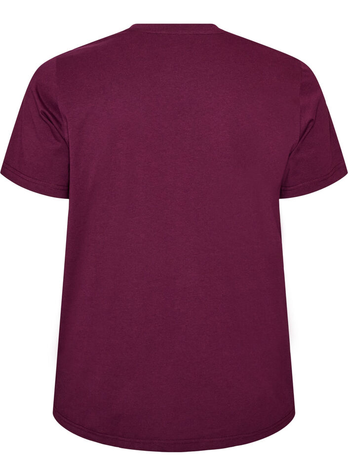 T-shirt med blomsterbroderi og rhinsten, Lilla, Packshot image number 1