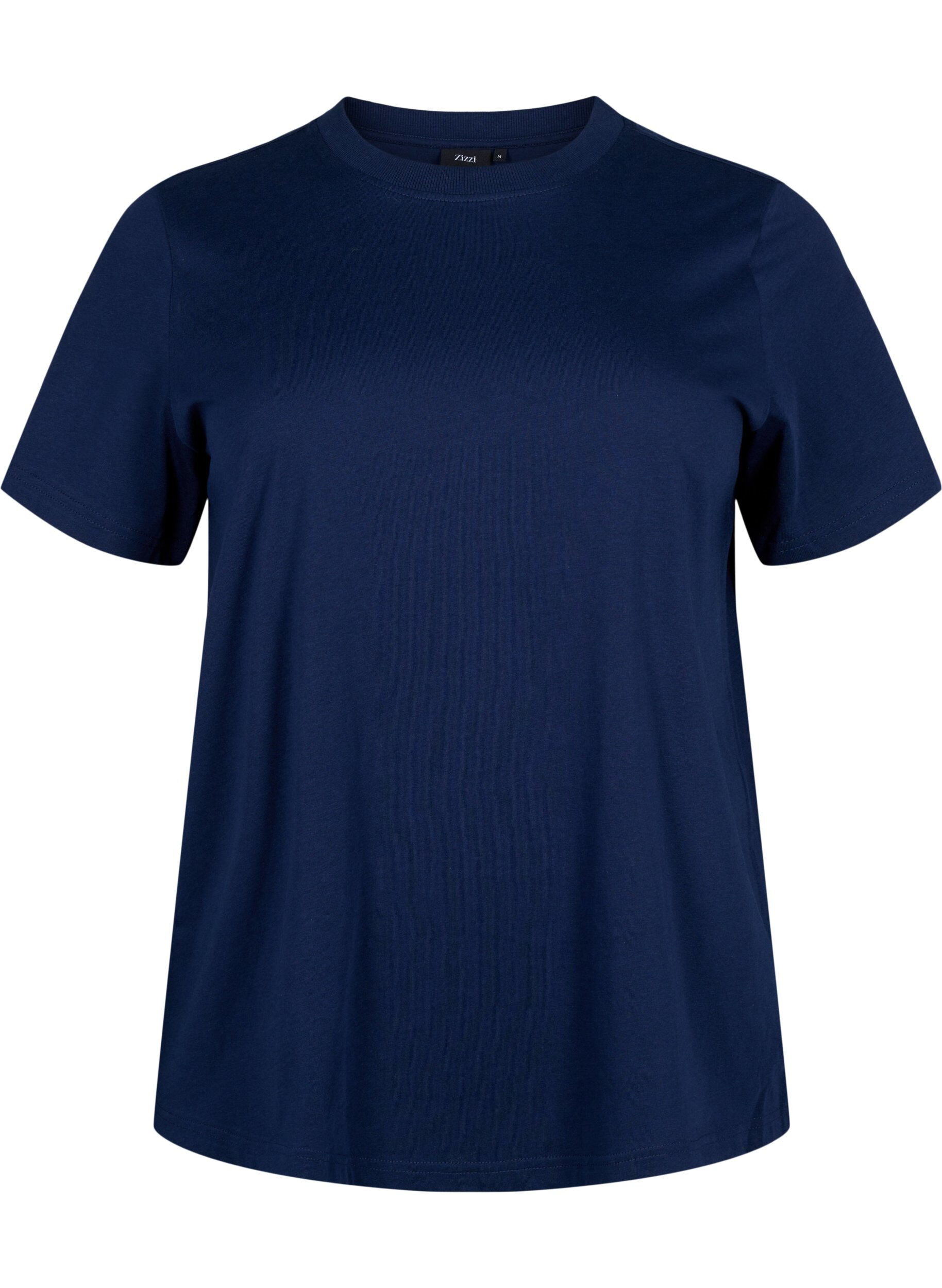 Basis t-shirt i bomuld med rund hals 