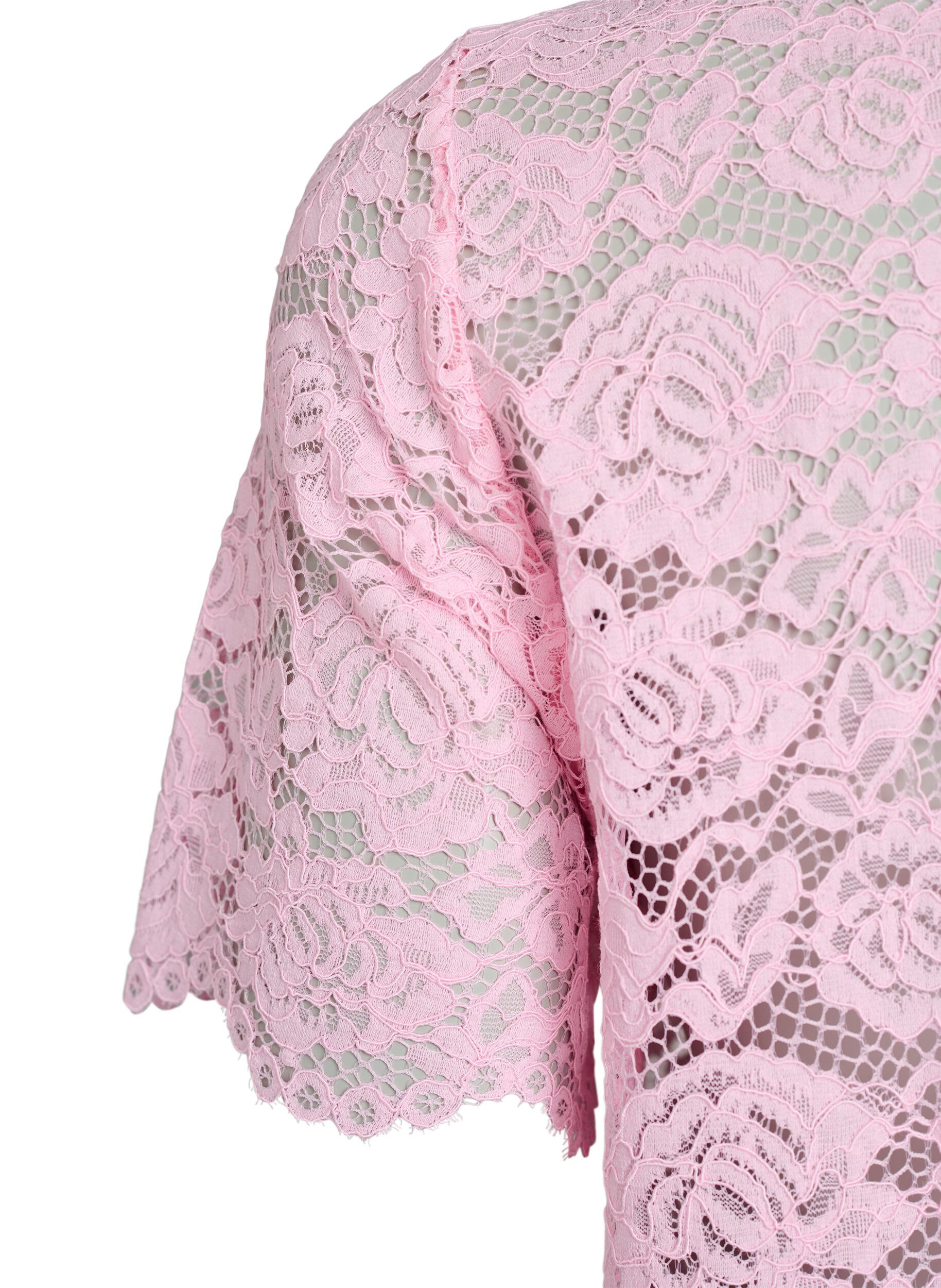ZizziSkjortebluse i blonde med perleknapper, Lyser&oslash;d, Packshot image number 3