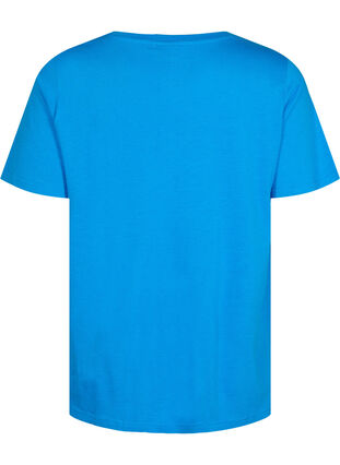 Kortærmet t-shirt med a-shape, French Blue, Packshot image number 1