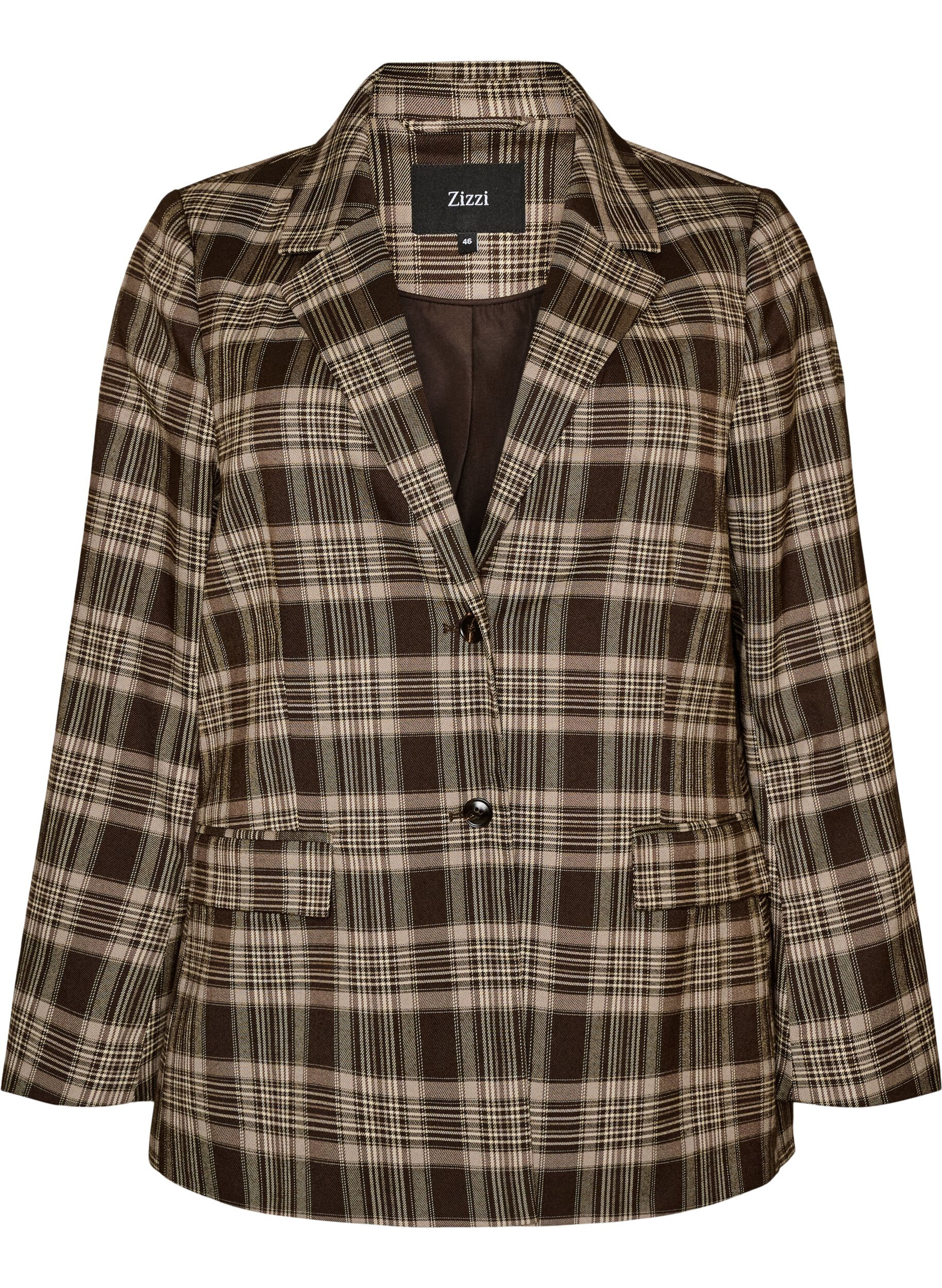 Ternet blazer med lommer og slids