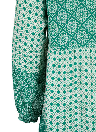 A-shape kjole med mønstre og skæringer, Green AOP, Packshot image number 3