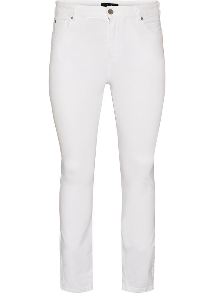 Amy jeans med h&oslash;j talje og super slim fit, Hvid, Packshot image number 0