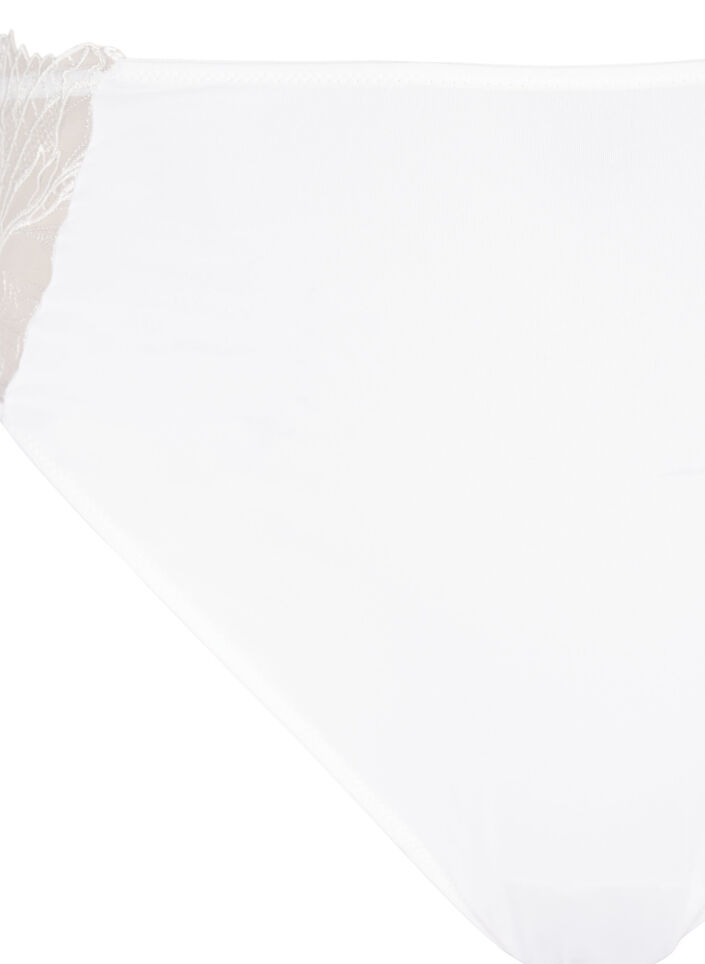 G-streng i microfiber med blonder, Hvid, Packshot image number 2