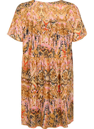 Kort kjole med v-hals og print, Colorful Ethnic, Packshot image number 1