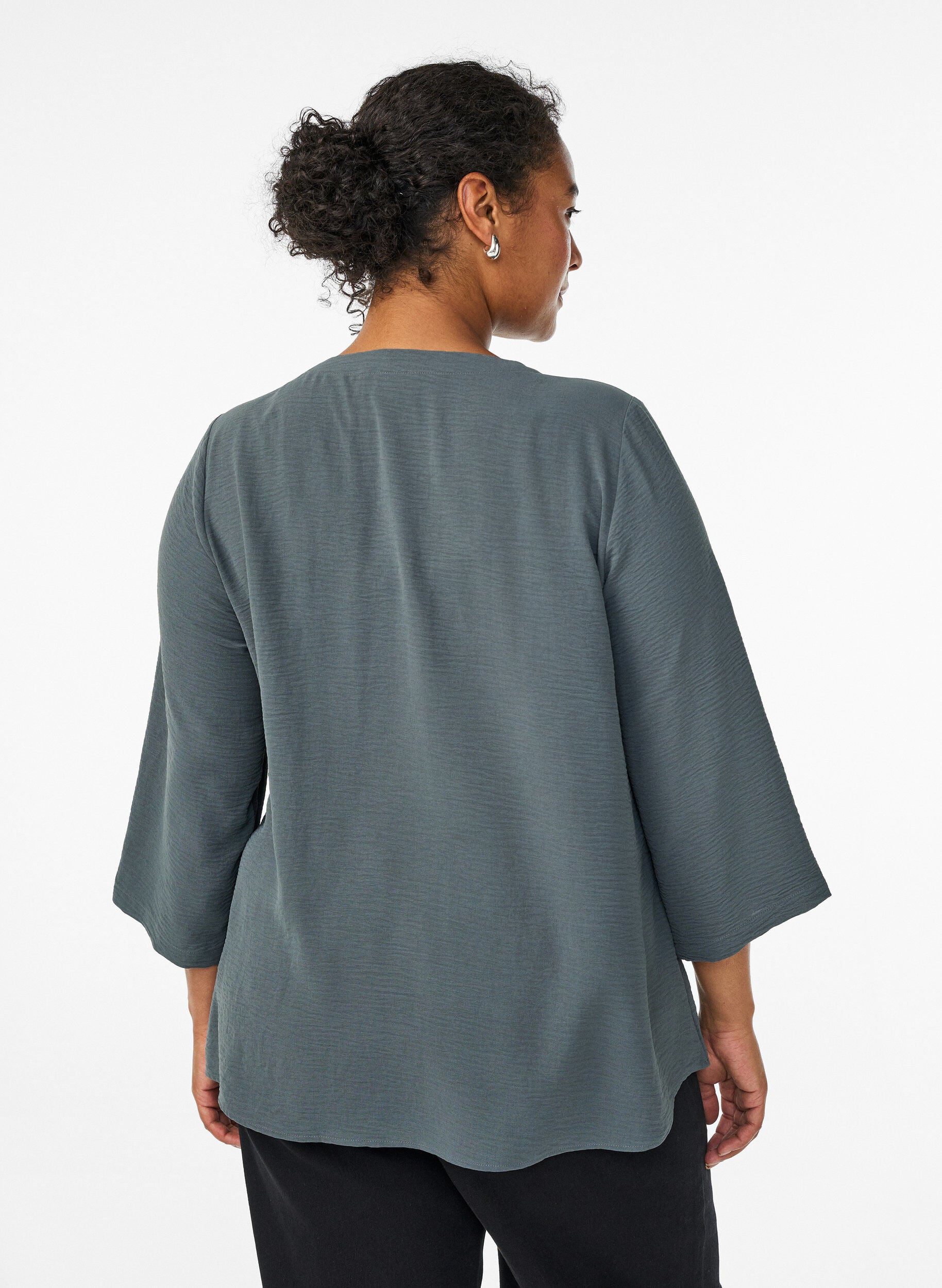 ZizziBluse med 3/4 &aelig;rmer, Gr&oslash;n, Model image number 2
