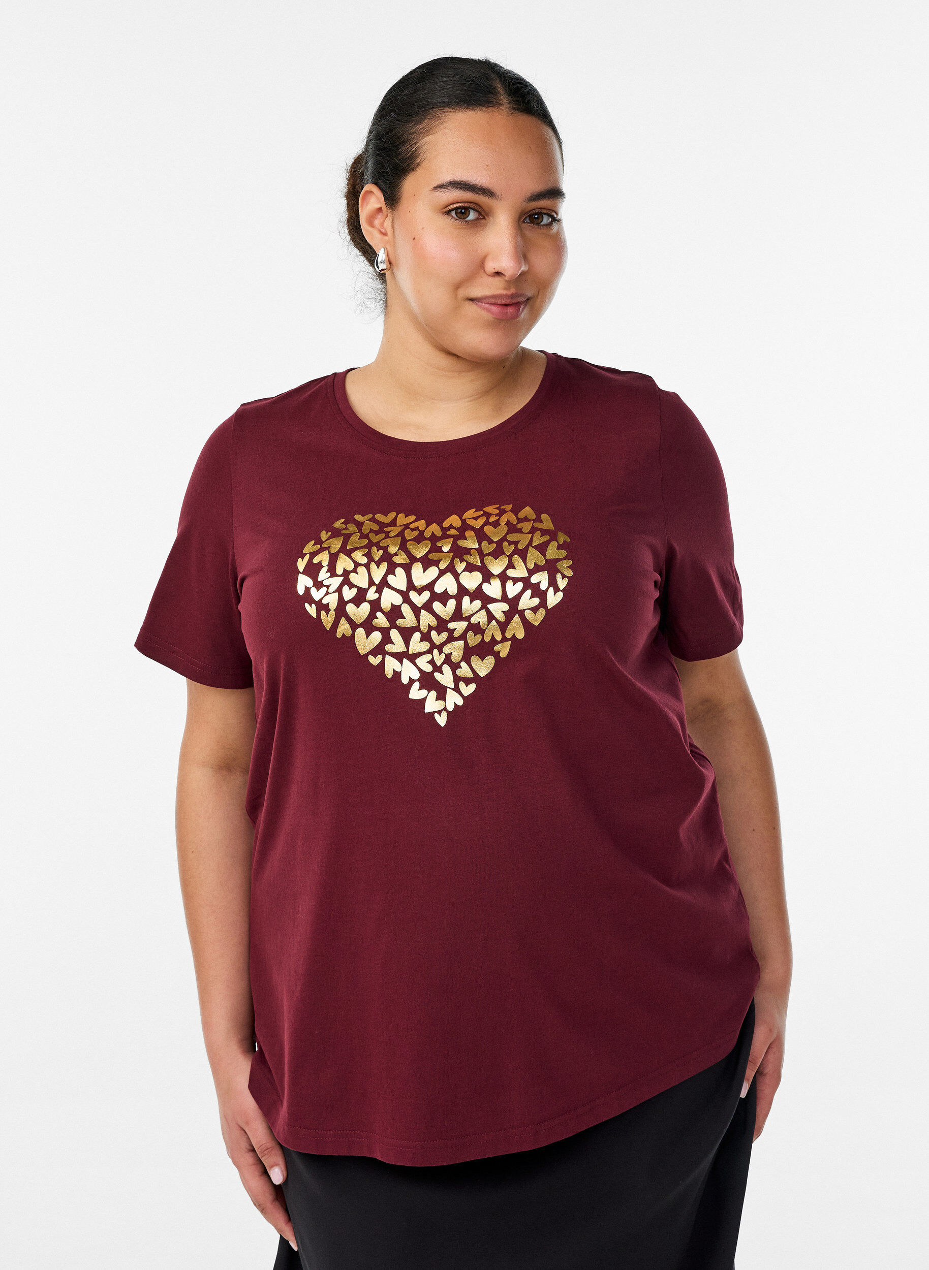 T-shirt med motiv, R&oslash;d, Model