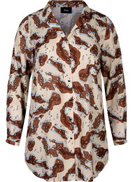 Mønstret tunika med knapper, Camouflage AOP