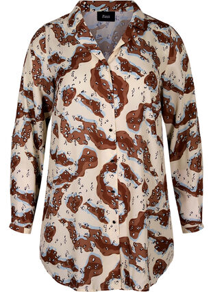 Mønstret tunika med knapper, Camouflage AOP, Packshot image number 0