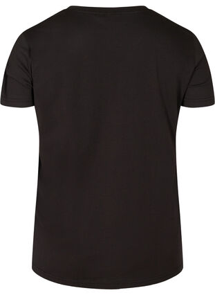 Kortærmet t-shirt med nitter i økologisk bomuld, Black, Packshot image number 1