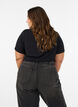 T-shirt i viskose med rhinsten, Sort, Model image number 2
