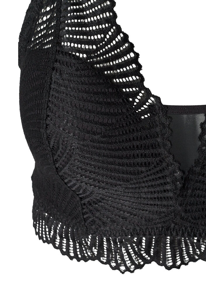 Blonde bralette med bl&oslash;d vattering, Black, Packshot image number 2