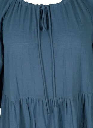Bomulds kjole med 3/4 ærmer og bindedetalje, Bering Sea, Packshot image number 2