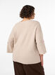 Strikbluse med sm&aring; broderede motiver, Beige, Model image number 2