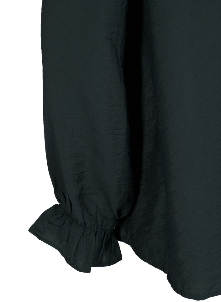 Langærmet bluse med V-udskæring, Scarab, Packshot image number 3