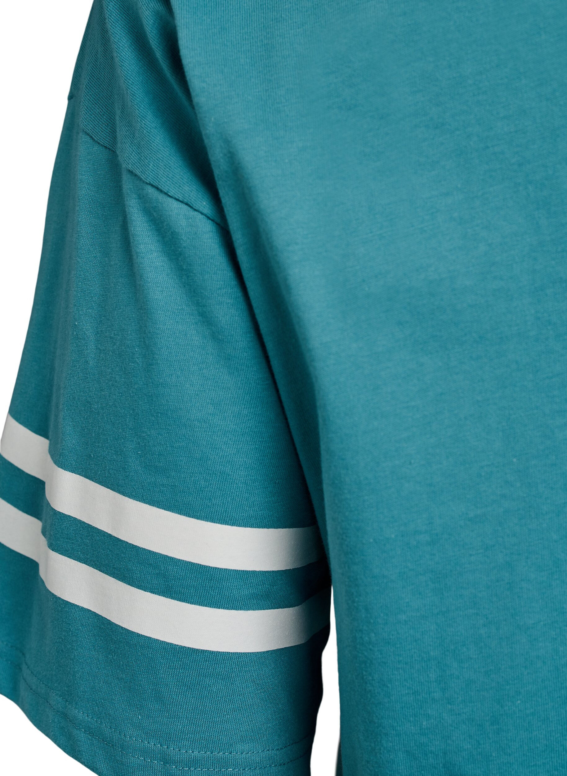 Zizzi Sporty oversize college t-shirt, Bl&aring;, Packshot image number 3