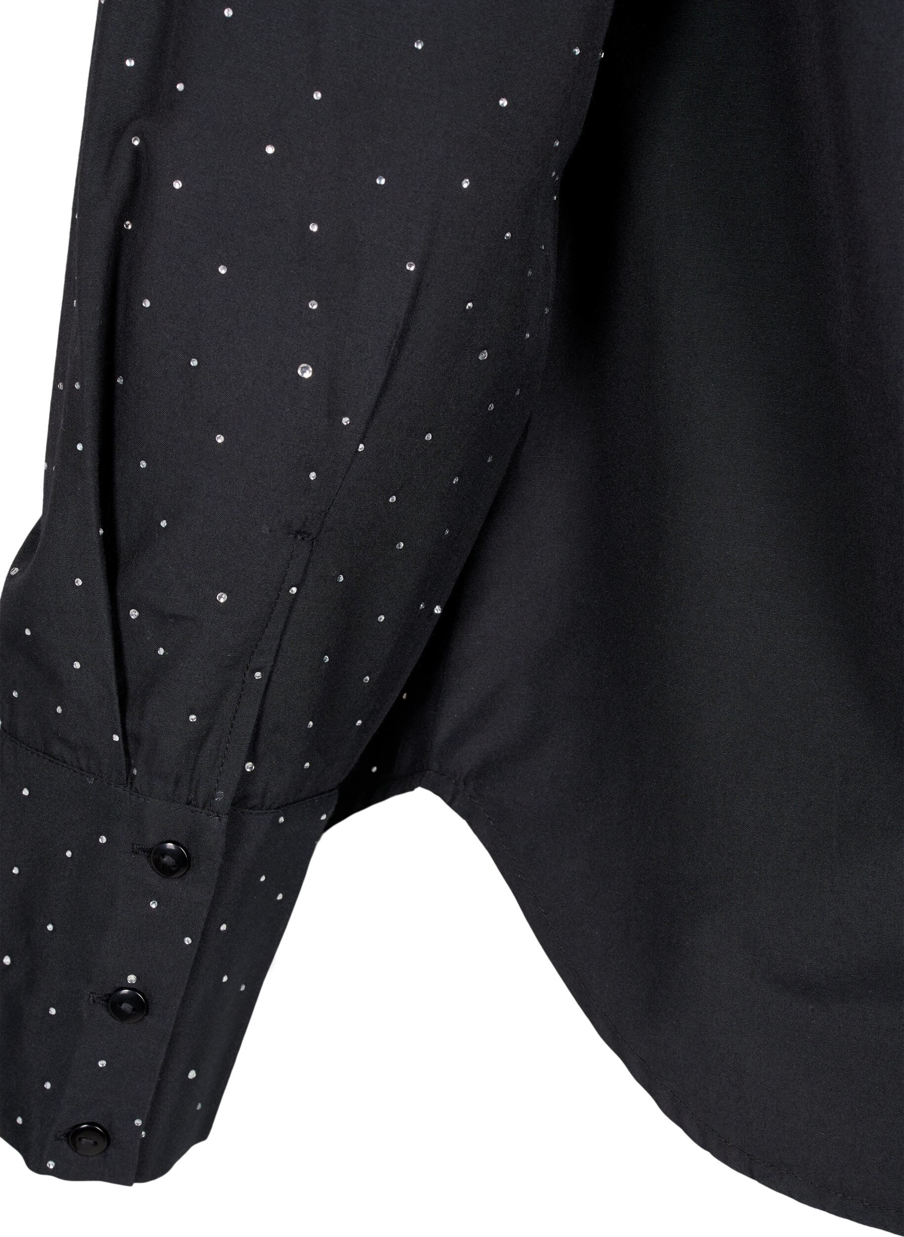 Zizzi Skjorte med rhinesten , Black, Packshot image number 3