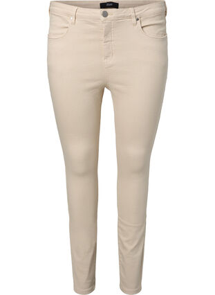 Super slim fit Amy jeans med høj talje, Oatmeal, Packshot image number 0