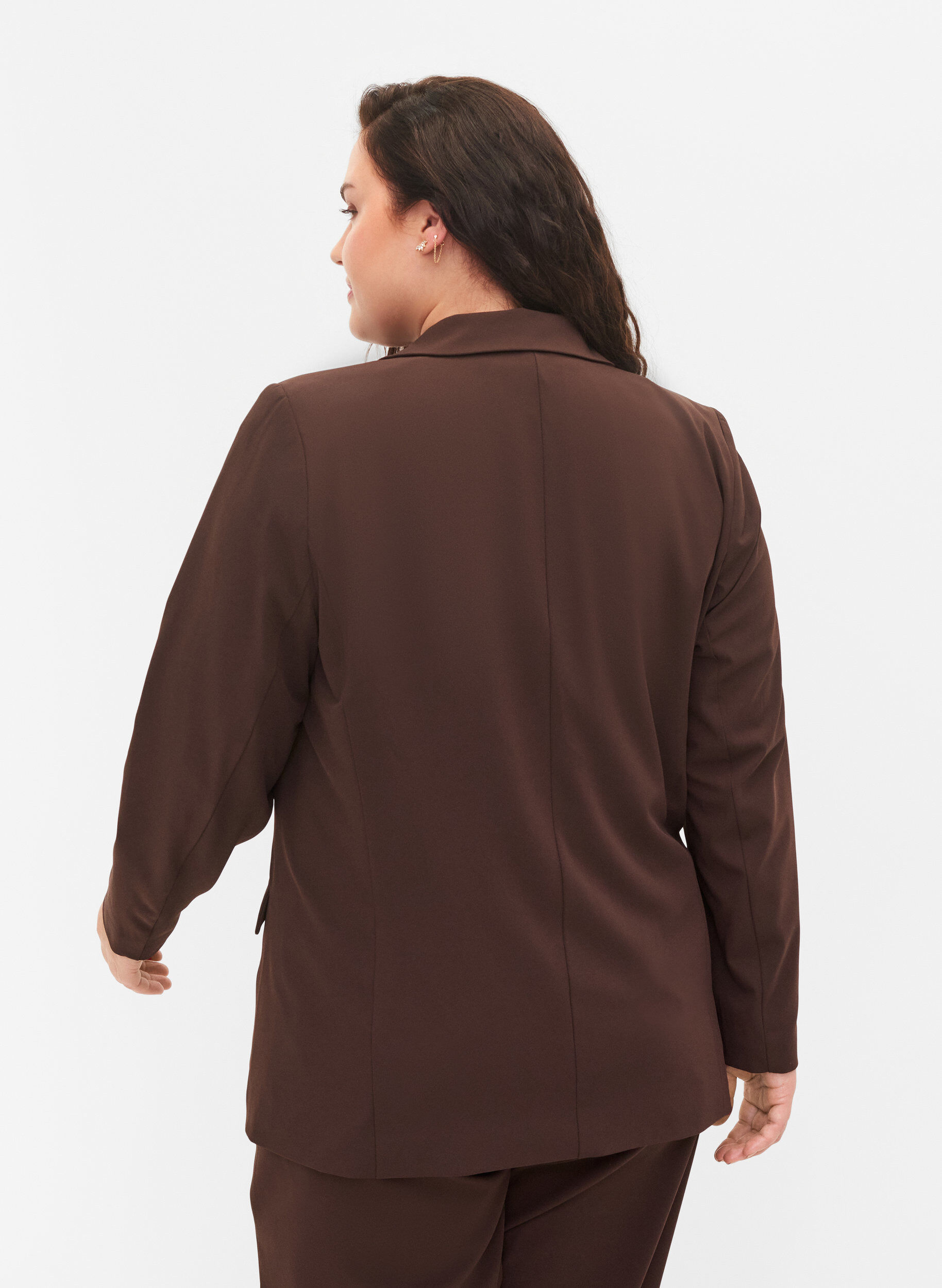 Zizzi Klassisk blazer med lommer, Java, Model image number 1