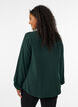 Viskosebluse med V-hals og lange &aelig;rmer, Gr&oslash;n, Model image number 2
