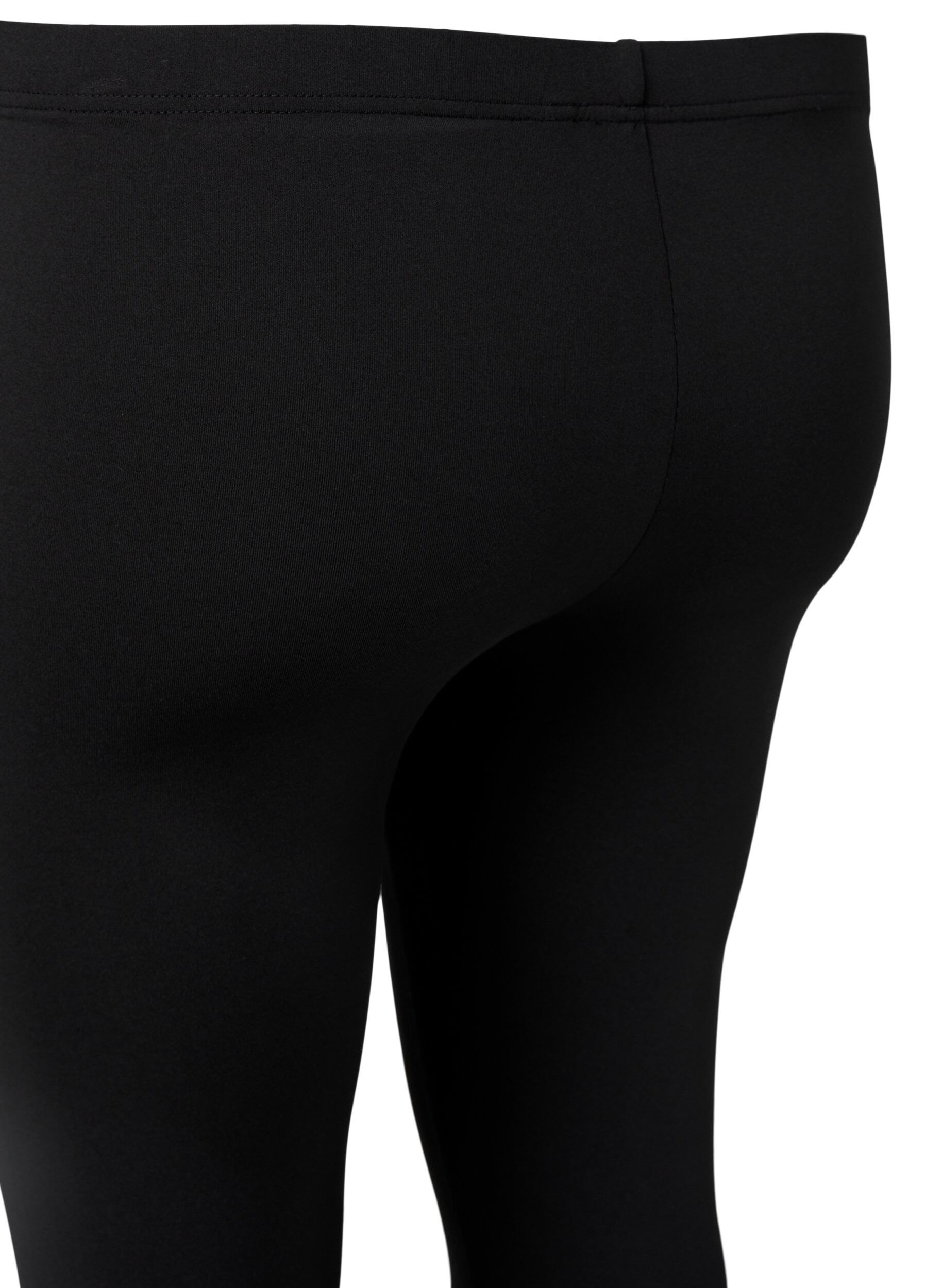 Zizzi 2-pak leggings med 3/4 l&aelig;ngde , Sort, Packshot image number 3