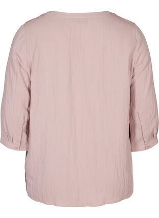 Viskose bluse med knapper og v-hals, Deauville Mauve , Packshot image number 1