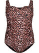 Badedragt med draperinger og vatterede skåle, Leopard, Packshot image number 0