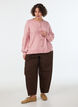Cardigan i bl&oslash;d strik med guldfarvede knapper, Lyser&oslash;d, Model image number 1