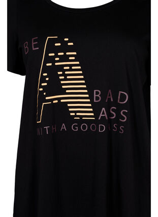 Trænings t-shirt med print, Black w. Bad Ass, Packshot image number 2