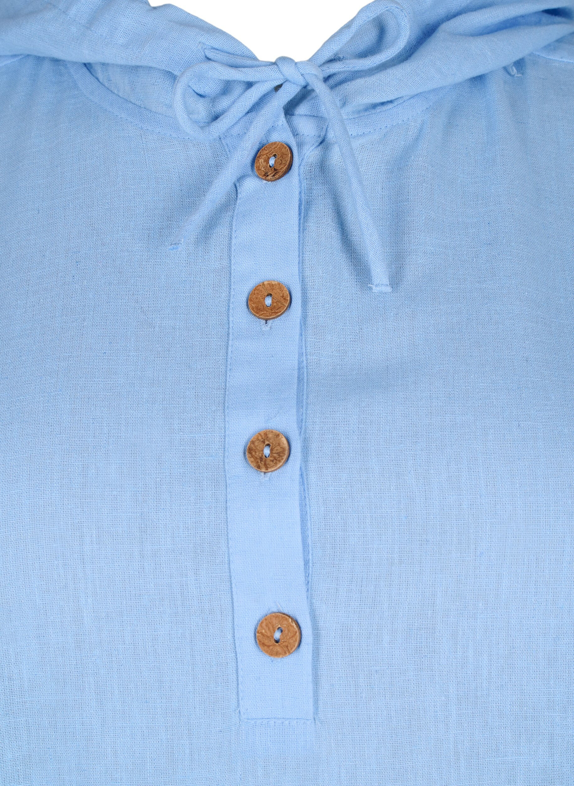 Zizzi Tunika med h&aelig;tte i bomuld og h&oslash;r , Serenity, Packshot image number 2