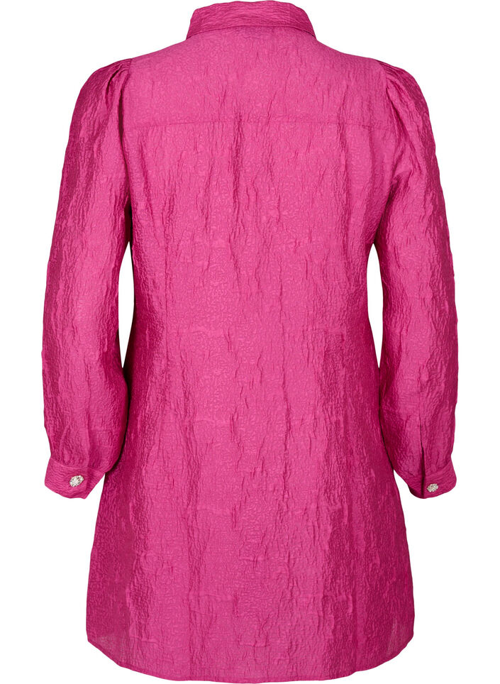 Skjortekjole med tekstur og perleknapper, Cactus Flower, Packshot image number 1