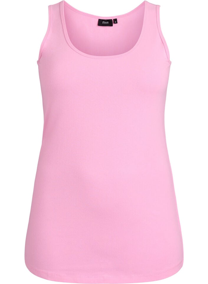 Ensfarvet basis top i bomuld, Lyser&oslash;d, Packshot image number 0
