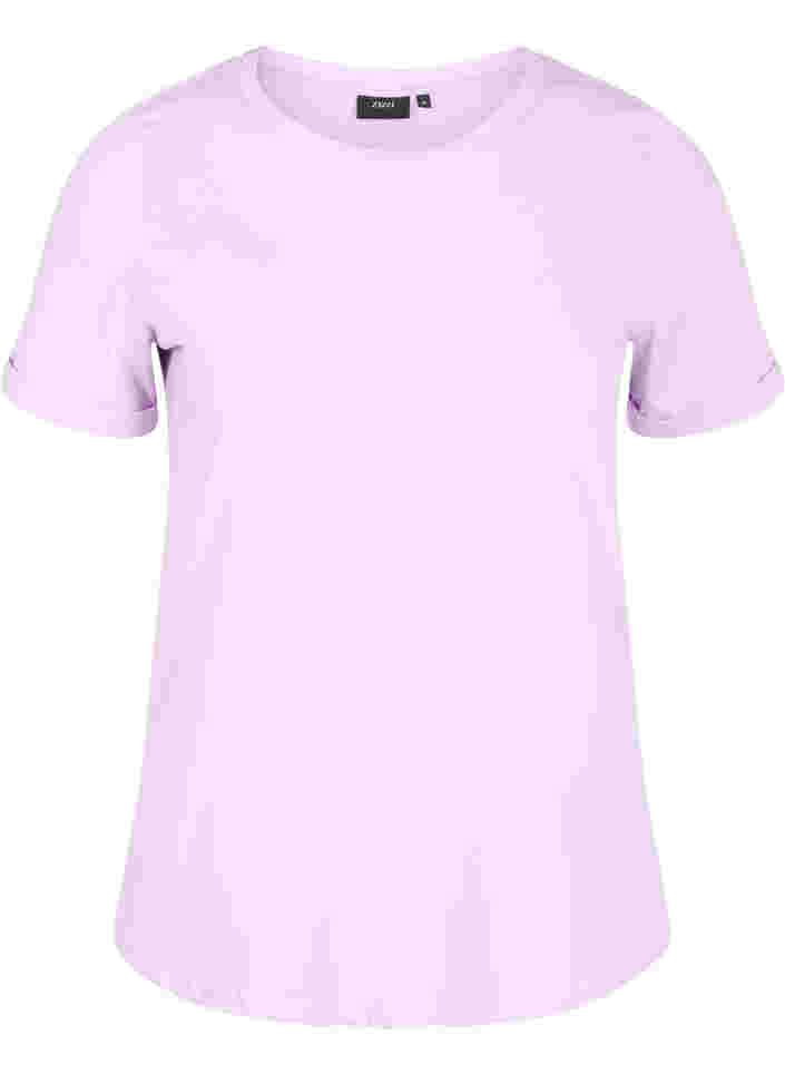 Basis t-shirt i bomuld, Orchid Bloom, Packshot image number 0