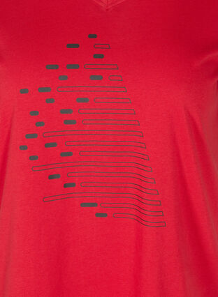 Bomulds trænings t-shirt med tryk, Haute Red, Packshot image number 2