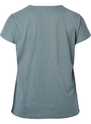 Bomulds t-shirt med blad print, Balsam Green Leaf, Packshot image number 1