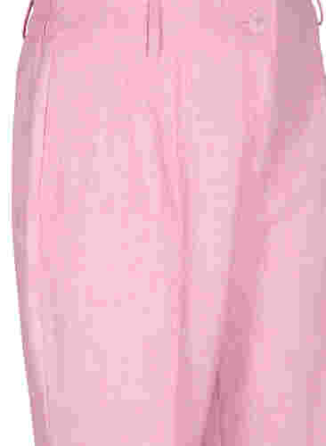 Melerede bukser med elastik og knaplukning, Rosebloom, Packshot image number 2