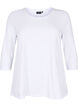 Basis bomulds t-shirt med 3/4 &aelig;rmer, Hvid, Packshot image number 0