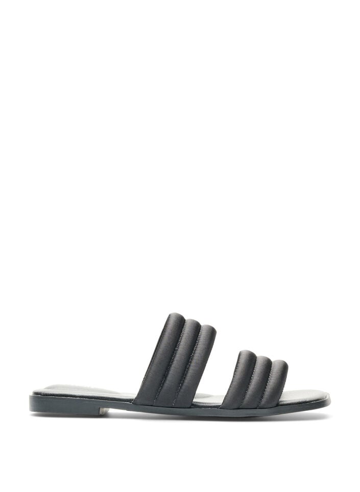 Sandal med polstrede remme, Sort, Packshot image number 0