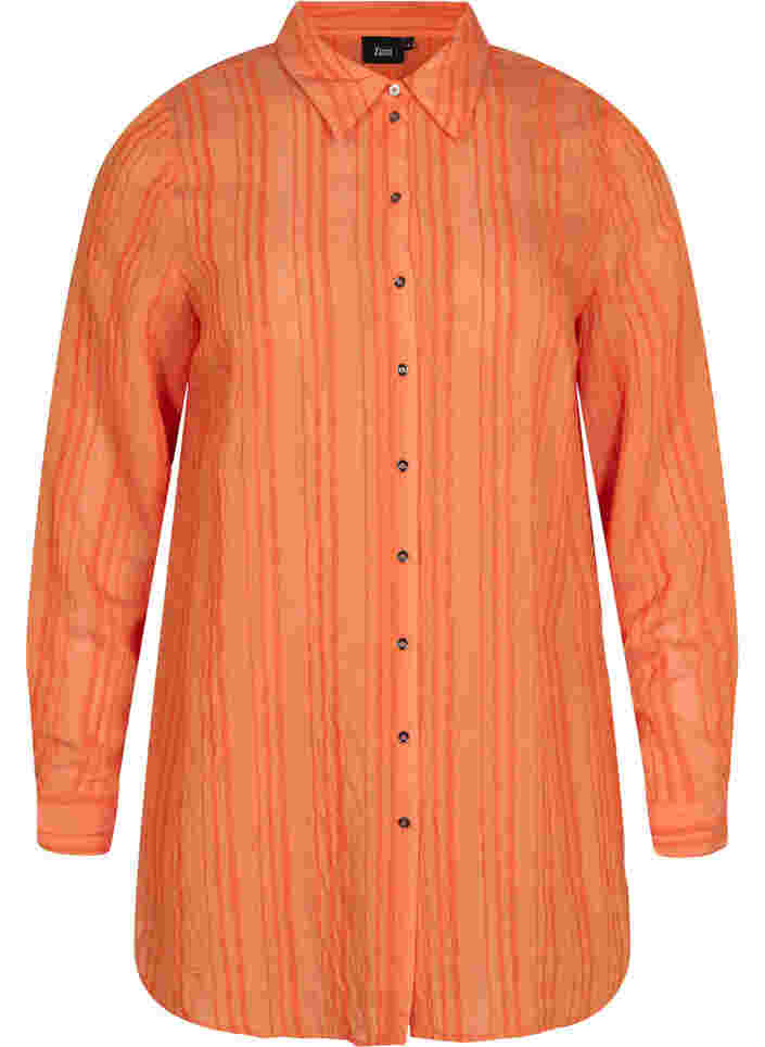 Lang stribet skjorte med lange ærmer, Harvest Pumpkin
