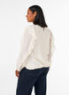 Bluse med fl&aelig;ser og ballonform, Vanilla, Model image number 2