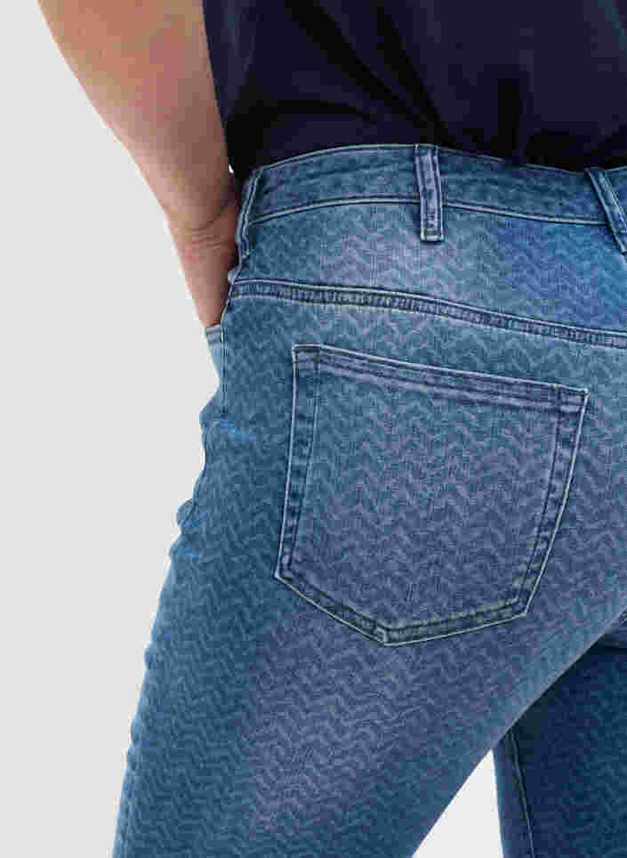 Printede Amy jeans med høj talje, Ethnic Print, Model image number 2