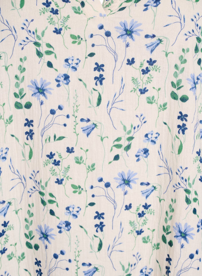 Kort kjole i bomuldsmusselin med A-facon, Beige, Packshot image number 2