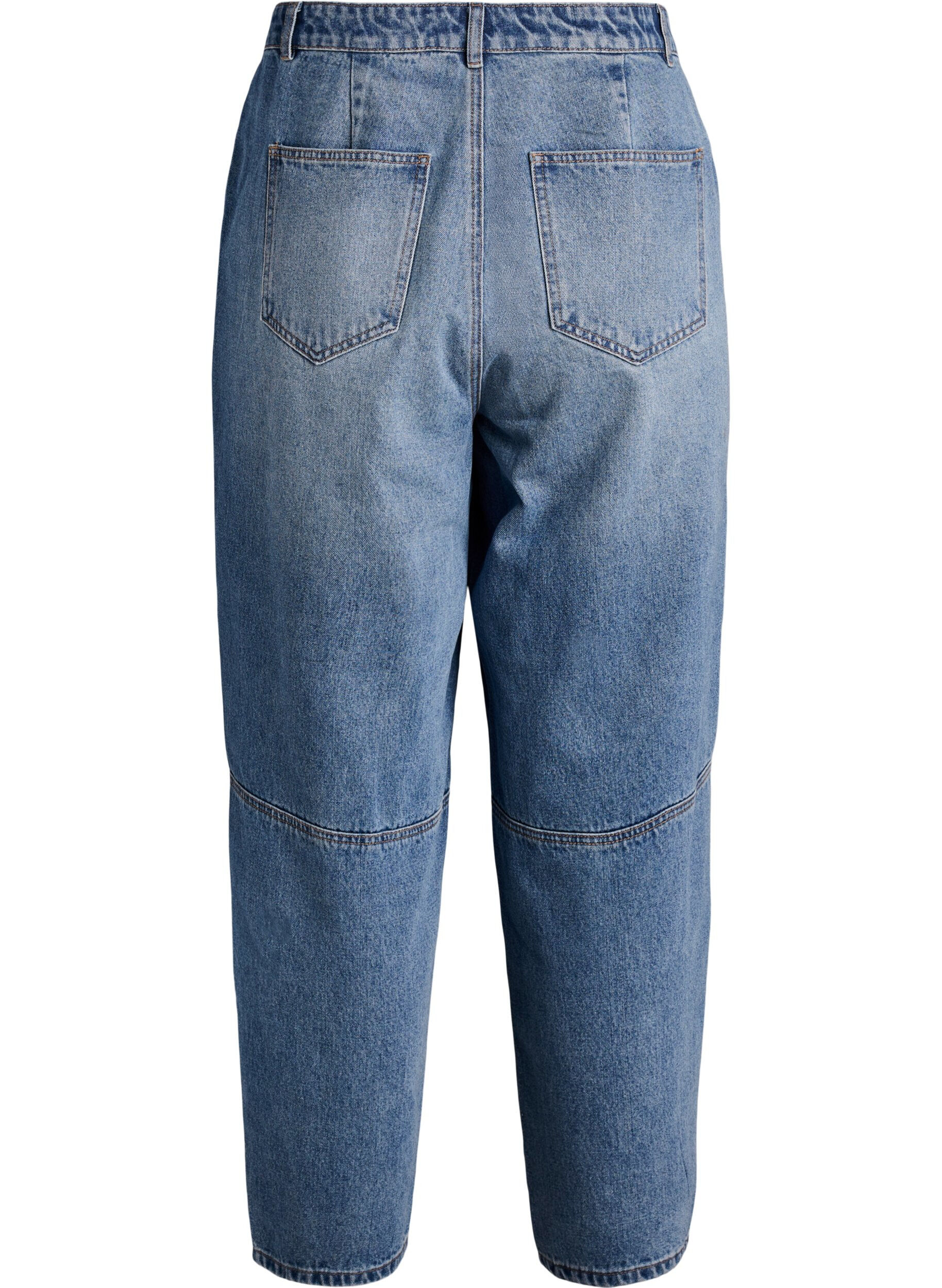 Zizzi Barrel jeans med h&oslash;j talje, Bl&aring;, Packshot image number 1