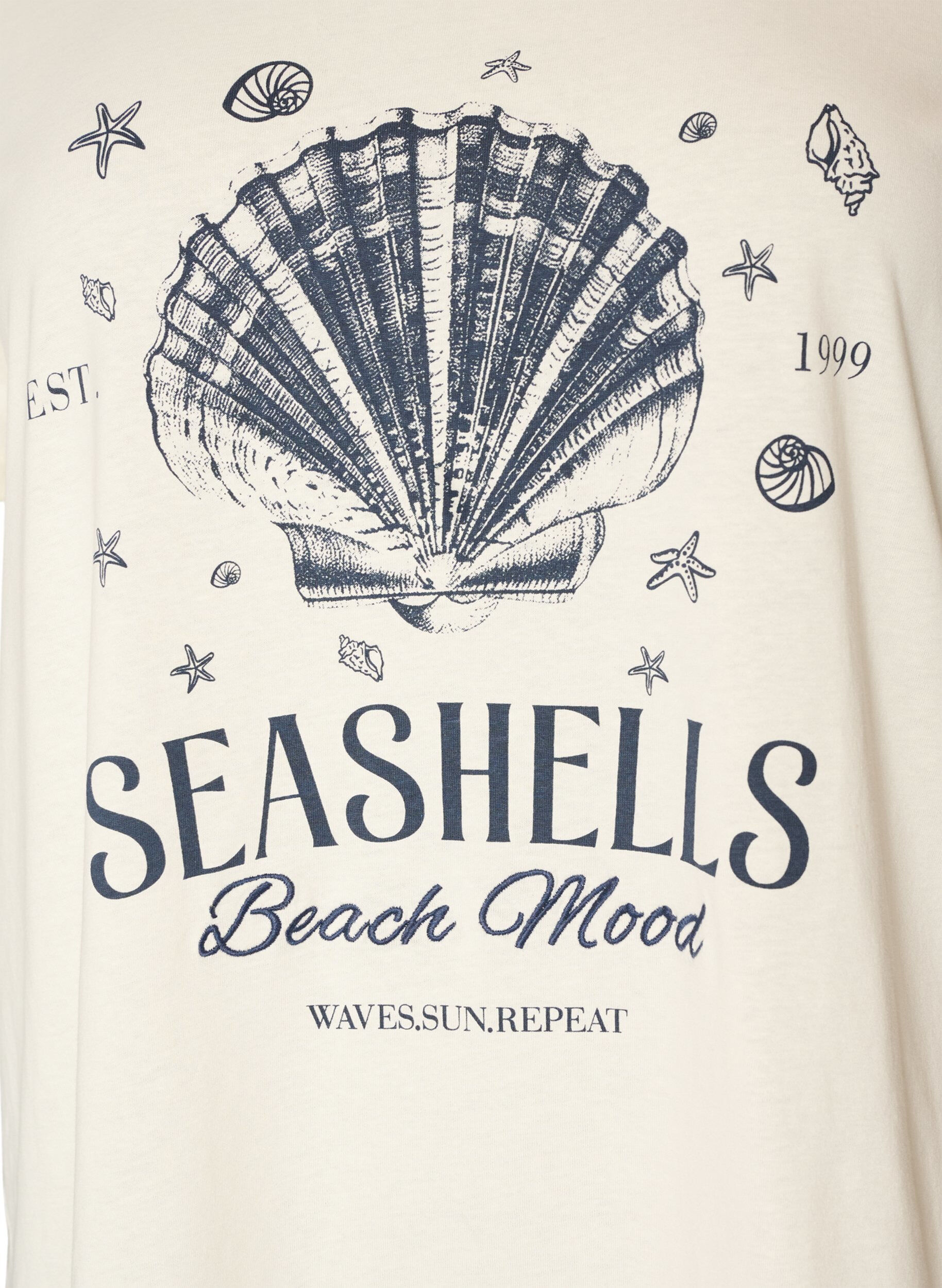 ZizziT-shirt i bomuld med printmotiv, Vanilla, Packshot image number 2