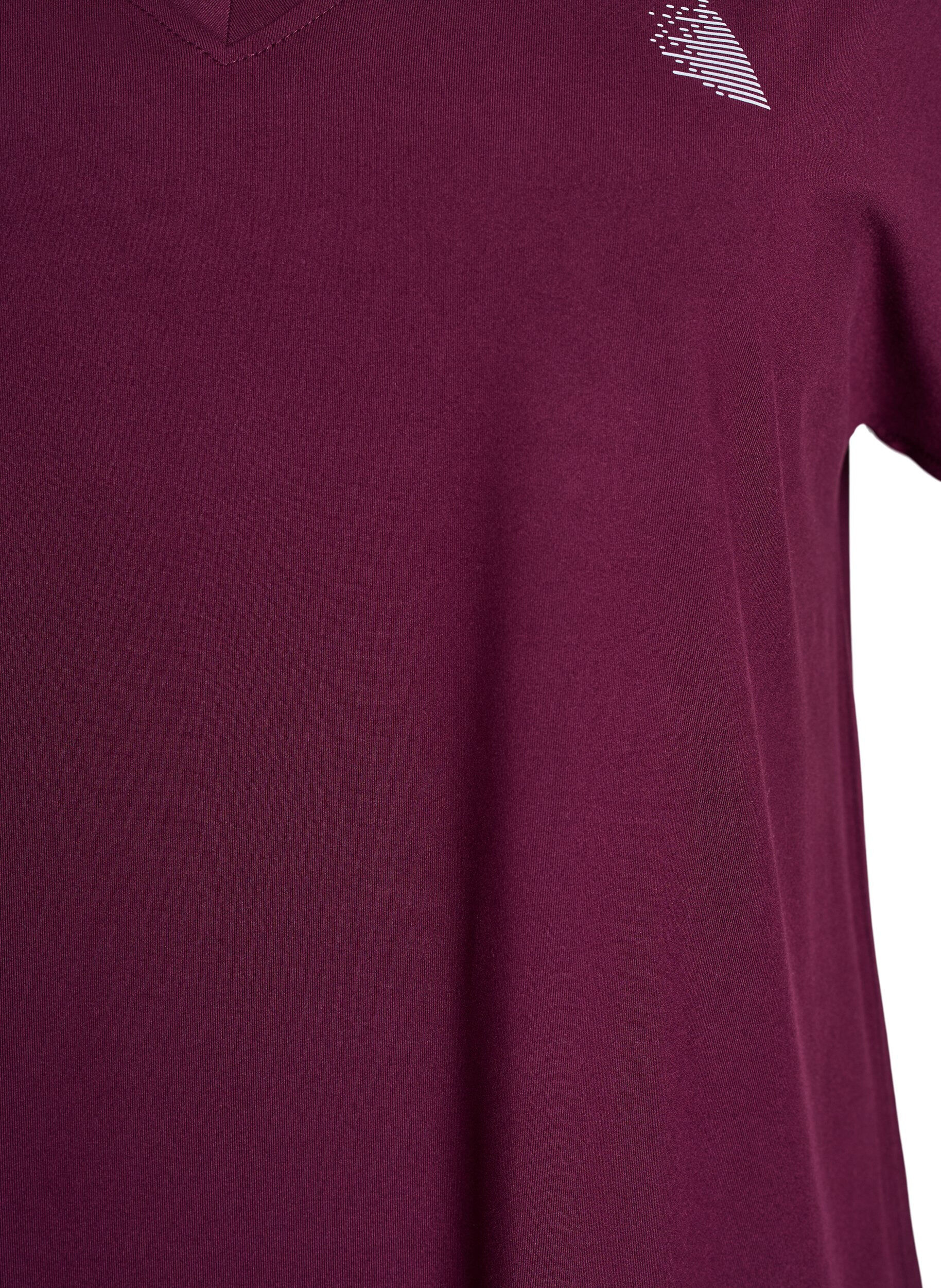 ZizziL&oslash;s tr&aelig;nings t-shirt med v-hals, R&oslash;d, Packshot image number 2